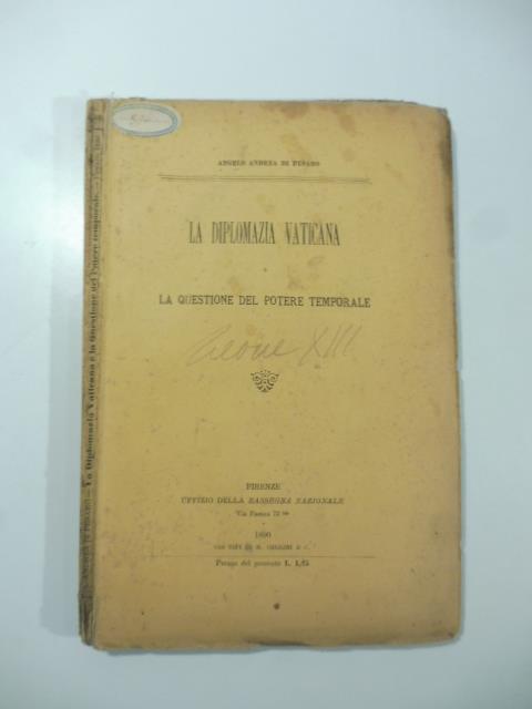 La diplomazia vaticana e la questione del potere temporale - copertina