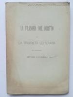 La filosofia del diritto e la proprieta' letteraria