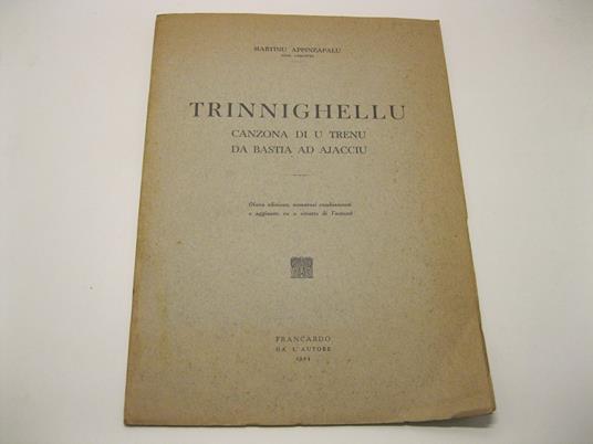 Trinnighellu. Canzona di u trenu da Bastia ad Ajacciu - copertina