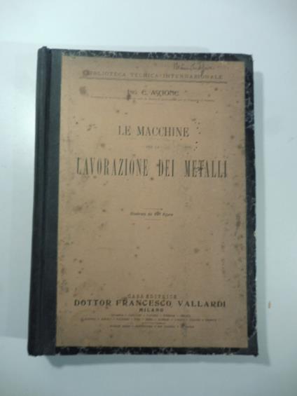 Le macchine per la lavorazione dei metalli - copertina