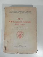 atti VIII Congresso Nazionale delle Acque Padova 12 - 16 ottobre 1935-XIII