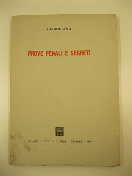 Prove penali e segreti - copertina