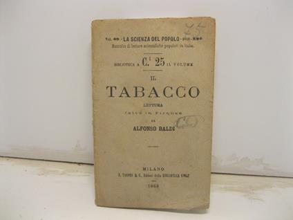 Vol. 69. La scienza del popolo. Raccolta di letture scientifiche popolari in Italia. Il tabacco. Lettura fatta in Firenze - copertina