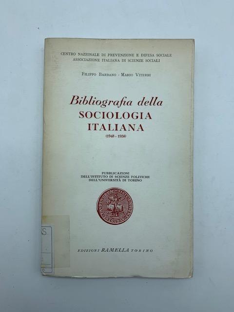 Bibliografia della sociologia italiana (1948-1958) - copertina