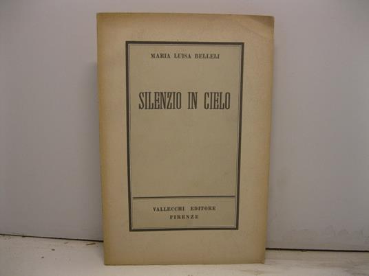 Silenzio in cielo - copertina