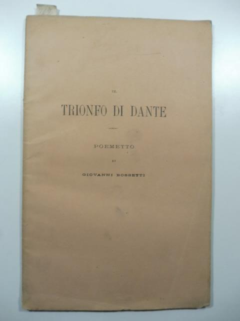 Il trionfo di Dante. Poemetto - copertina