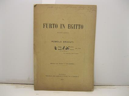 Il furto in Egitto. Saggio critico - copertina