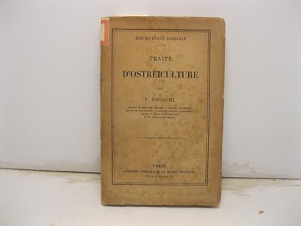 Traite' d'ostre'iculture - copertina