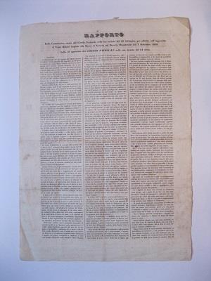 Rapporto della commissione creata dal Circolo Nazionale nella sua tornata del 18 settembre per riferire sull'imprestito di venti milioni imposto ala Banca di Genova col decreto ministeriale del 7 settembre 1848. Letto ed aprovato dal circolo nazional - copertina