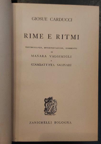 Rime e ritmi - copertina