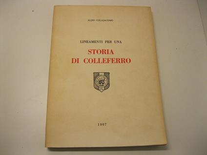 Lineamenti per una storia di Colleferro - copertina