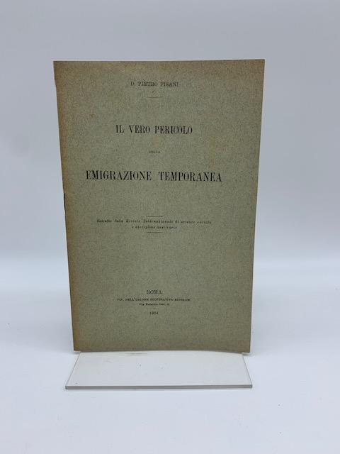 Il vero pericolo della emigrazione temporanea - copertina