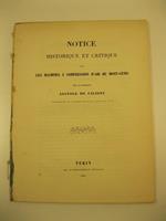 Notice historique et critique sur les machines a' compression d'air du Mont-Cenis par le marquis Anatole De Caligny