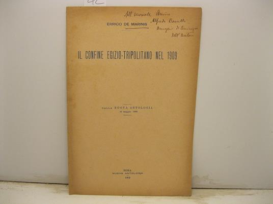 Il confine egizio-tripolitano nel 1909. Dalla Nuova Antologia, 16 maggio 1909 - copertina