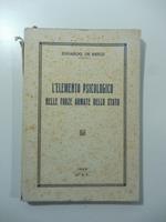 L' elemento psicologico nelle forze armate dello stato