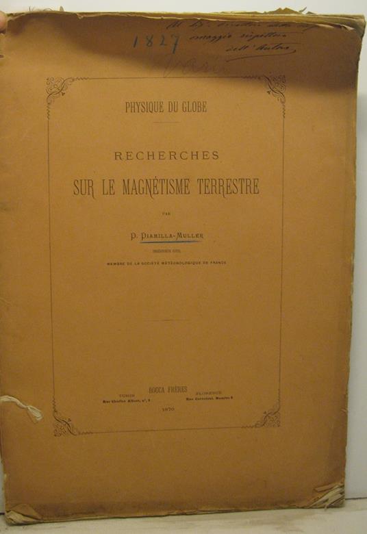 Recherches sur le magnetisme terrestre - copertina