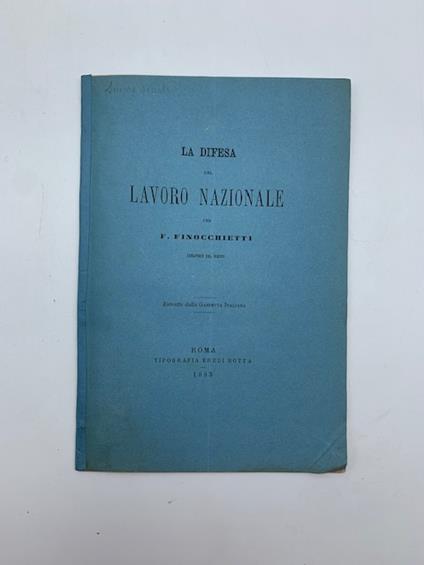 La difesa del lavoro nazionale - copertina