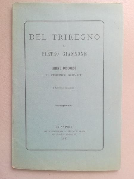 Del Triregno di Pietro Giannone. Breve discorso (seconda edizione) - copertina