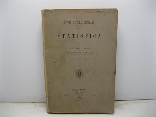 Storia e teoria generale della statistica - copertina