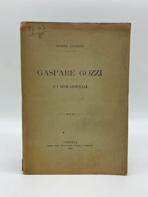 Gaspare Gozzi e i suoi giornali - copertina