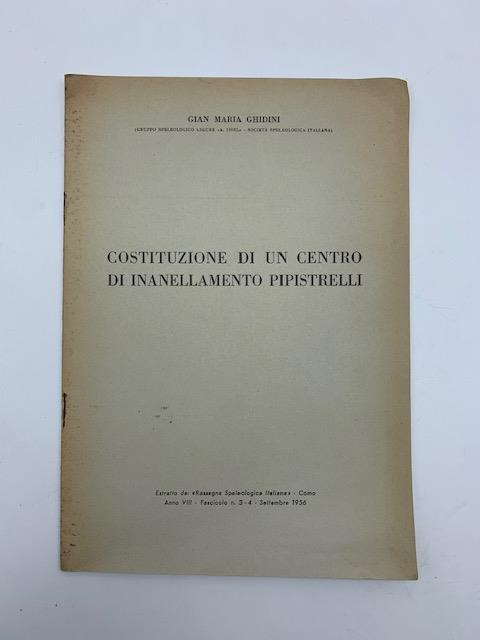 Costituzione di un centro di inanellamento pipistrelli - copertina