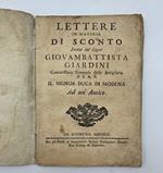 Lettere in materia di sconto scritte dal Signor ... ad un amico