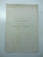 Al capitano Ranieri Benedettini ed alla gentile donzella Marianna Bandinelli nel di' delle loro nozze 20 gennaio 1867