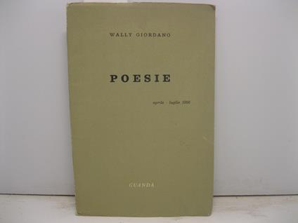 Poesie. Aprile - luglio 1956 - copertina