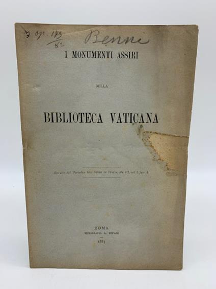 I monumenti assiri della Biblioteca vaticana - copertina