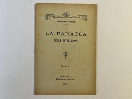 La panacea della Rivoluzione - copertina