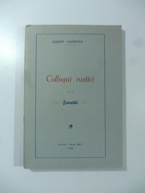 Colloqui rustici. Sonetti - copertina