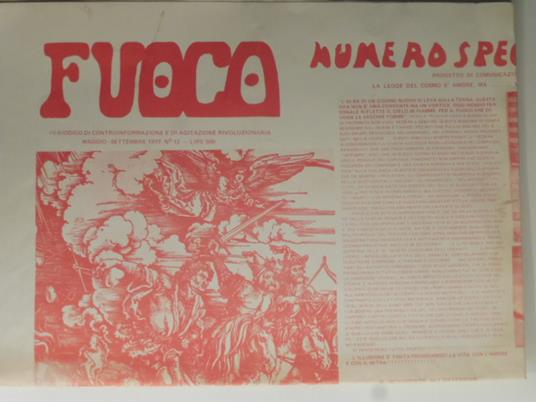 Fuoco. Periodico di controinformazione e di agitazione rivoluzionaria. Maggio - settembre 1977. N. 12 - copertina