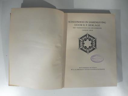 Schoonheid in Samenleving door H.P. Berlage met teekeningen van den schrijver tweede druk - copertina