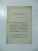 Conferenze arcadiche. L'Oriente e l'Occidente nel secolo VII