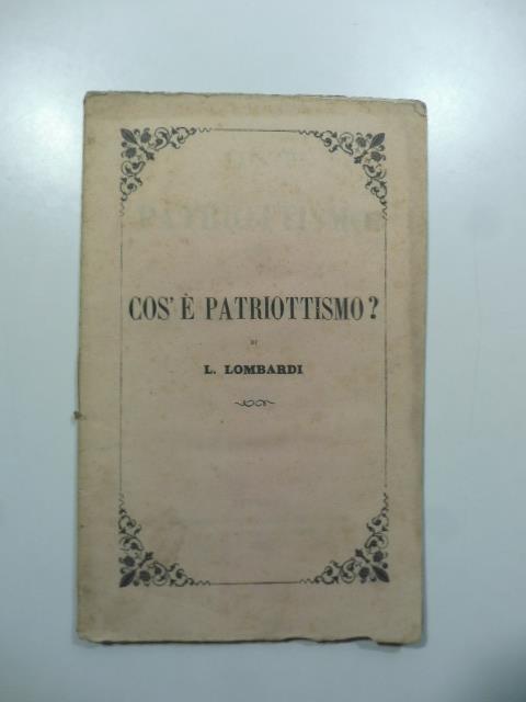 Cos'e' patriottismo? - copertina