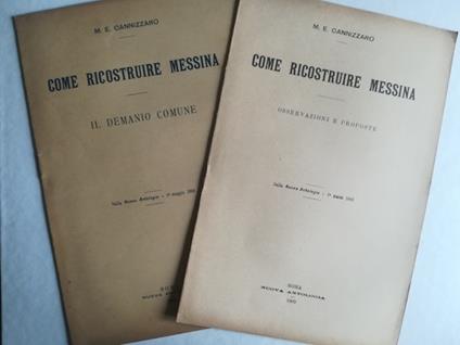 Come ricostruire Messina. Osservazioni e proposte Il demanio comune - copertina