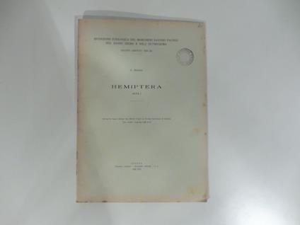 Hemiptera. Nota I - copertina