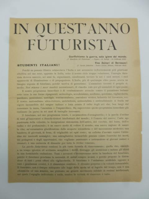 In quest'anno futurista - copertina