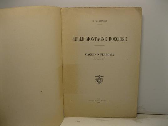 Sulle Montagne Rocciose. Viaggio in ferrovia (settembre 1887) - copertina