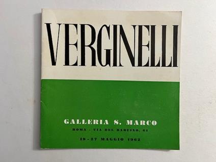 Goffredo Verginelli. Galleria S. Marco, Roma (Catalogo) - copertina