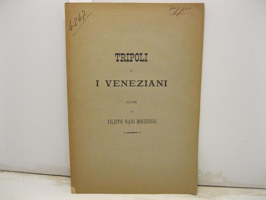 Tripoli e i veneziani. Note - copertina