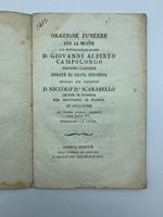 Orazione funebre per la morte del reverendissimo padre D. Giovanni Alberto Campolongo monaco cassinese