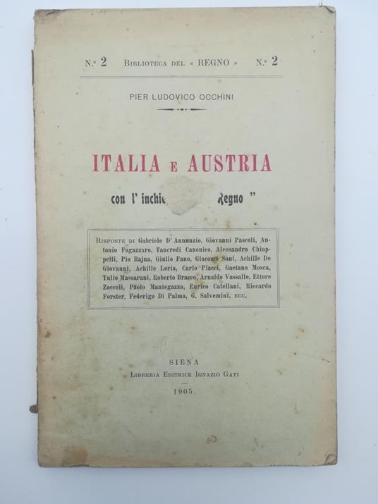 Italia e Austria con l'inchiesta del Regno - copertina