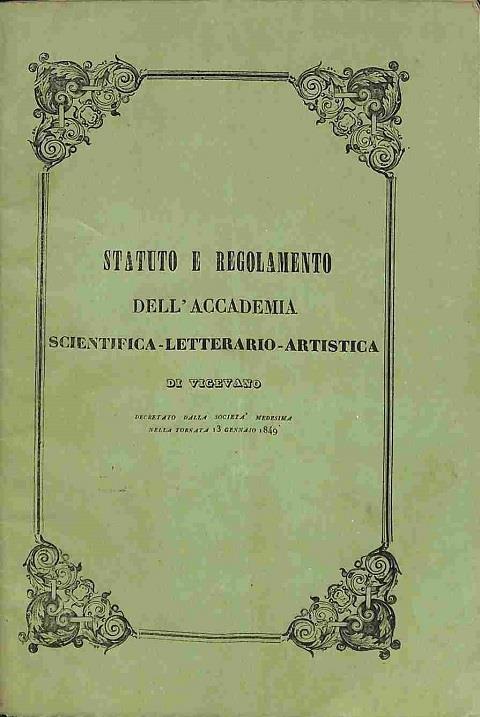 Statuto e regolamento dell'Accademia scientifica-letterario-artistica di Vigevano - copertina