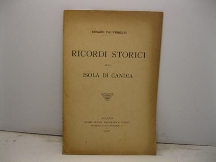 Ricordi storici sull'isola di Candia - copertina