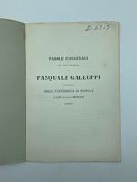 Parole inaugurali del busto marmoreo di Pasquale Galluppi pronunziato nell'Universita' di Napoli il di' XIV di marzo MDCCCLXVII