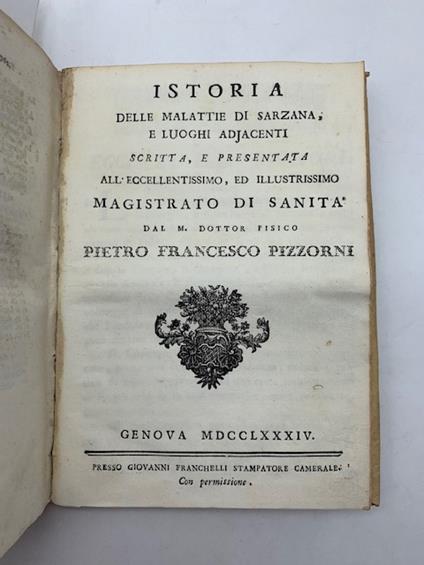 Istoria delle malattie di Sarzana e luoghi adjacenti - copertina