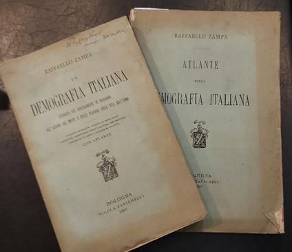 La demografia italiana studiata piu' specialmente in riguardo all'azione dei monti e delle pianure sulla vita dell'uomo... (Con): Atlante della demografia italiana - copertina