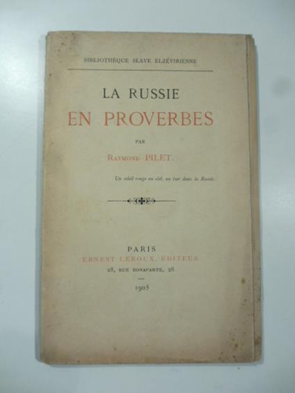 La Russie en proverbes - copertina