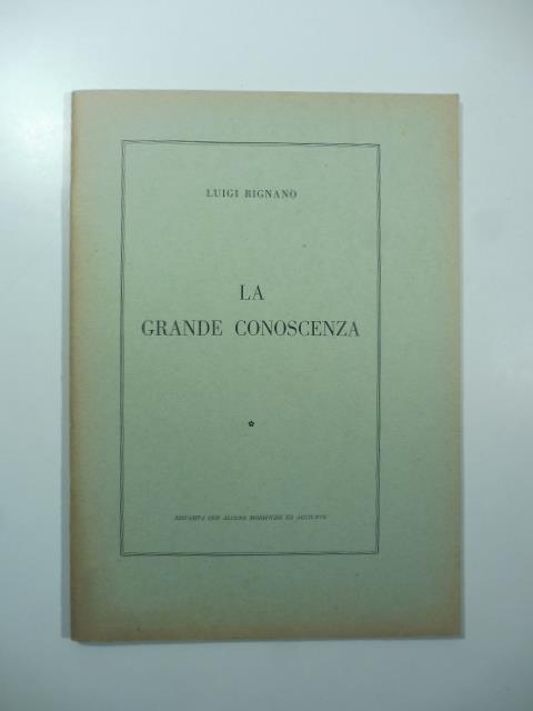 La grande conoscenza - copertina